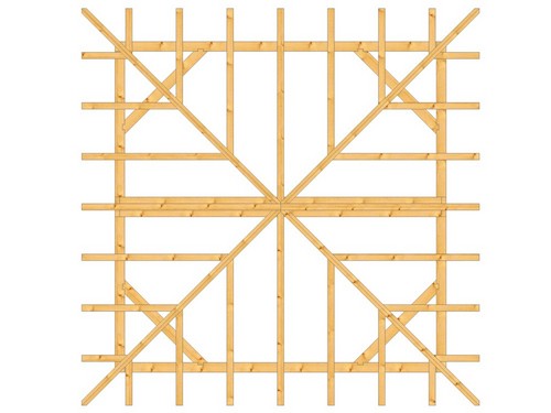 Holzpavillon 4,0x4,0m Draufsicht