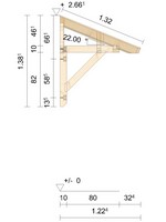 Holzvordach Odenwald Typ1 22° Zeichnung Bild